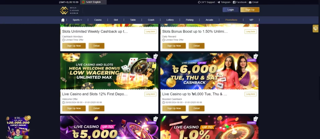 Live Casino bonus